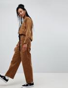 Carhartt Wip High Waist Relaxed Chinos In Corduroy-brown