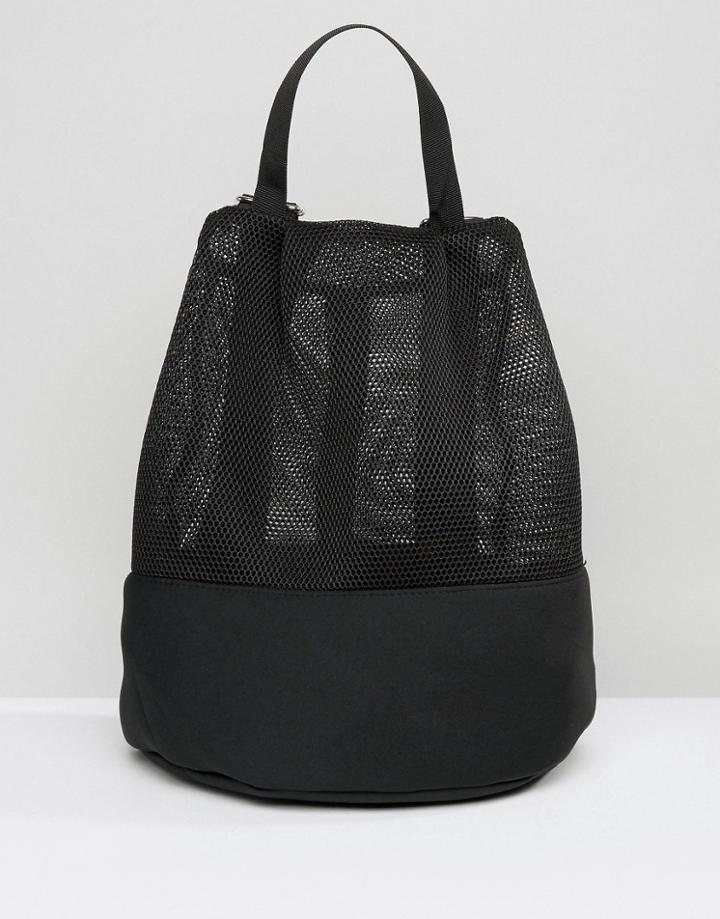 Asos Lifestyle Mesh And Scuba Backpack - Black