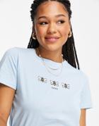 New Look Bee Logo T-shirt In Light Blue-blues