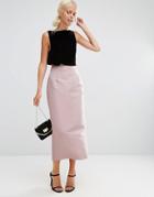 Asos Premium Satin Maxi Skirt - Dusky Pink