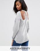Asos Maternity Sweater With Twist Back - Gray