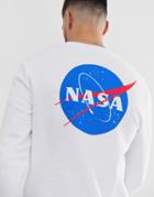 Asos Design Sweatshirt With Nasa Back Print In White - White
