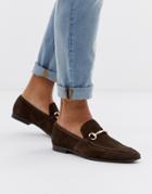 Office Lemming Bar Loafers In Brown Suede