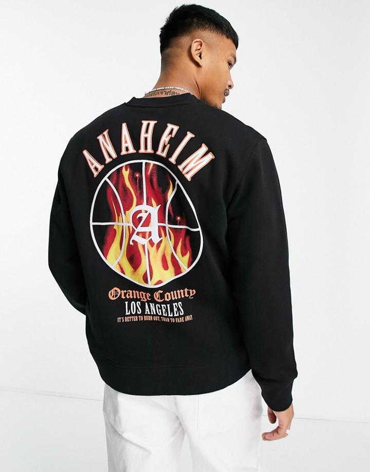 Topman Oversized Los Angeles Sweatshirt In Black