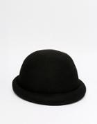 Asos Felt Bowler Hat In Black - Black