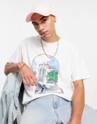 Topman Oversized T-shirt With Miami Beach Print In White