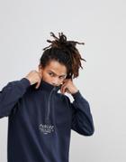 Parlez 1/4 Zip Sweat With Embroidered Sport Logo In Navy - Navy