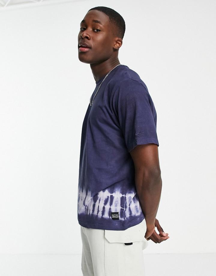 Native Youth Tie Dye Border T-shirt In Navy - Part Of A Set