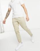 Jack & Jones Intelligence Sweatpants With Logo Side Stripe In Beige-neutral