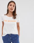 Only Peachy Slogan T-shirt-white