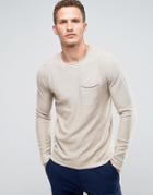 Troy Nep Sweater With Pocket - Beige