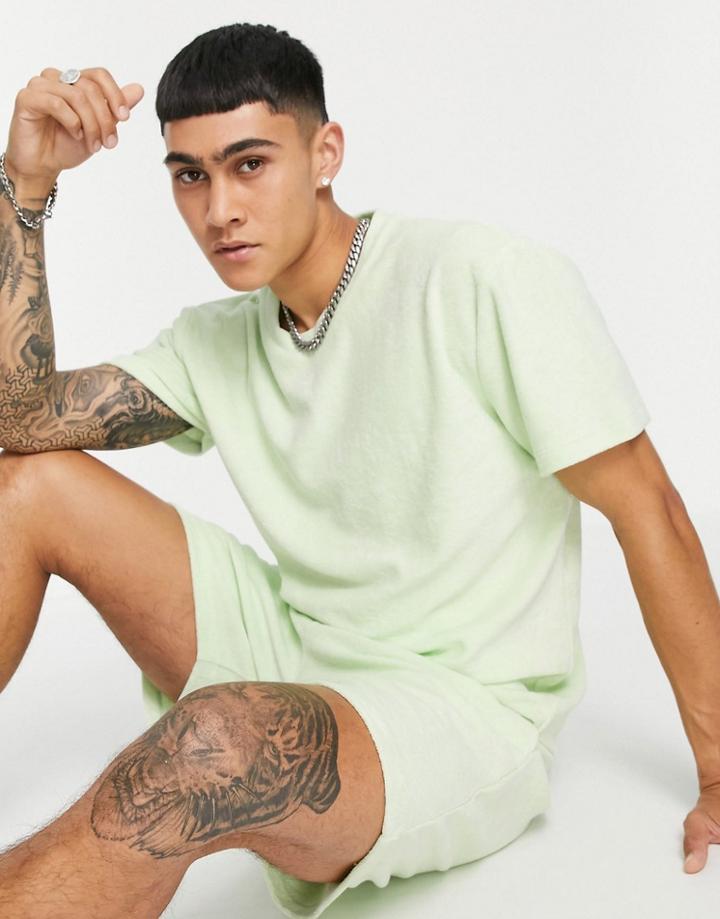 Asos 4505 Oversized T-shirt In Terry-green