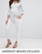 Bandia Maternity Over The Bump Skinny Jean With Removable Bump Band - White