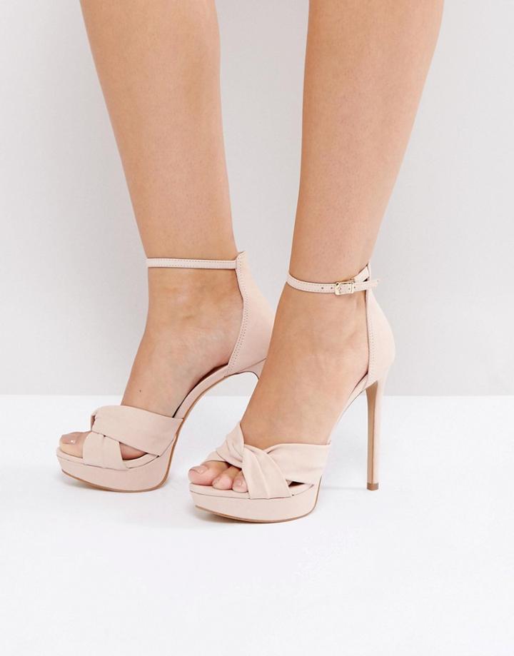 Aldo Ameline Pink Cross Front Heeled Sandals - Pink