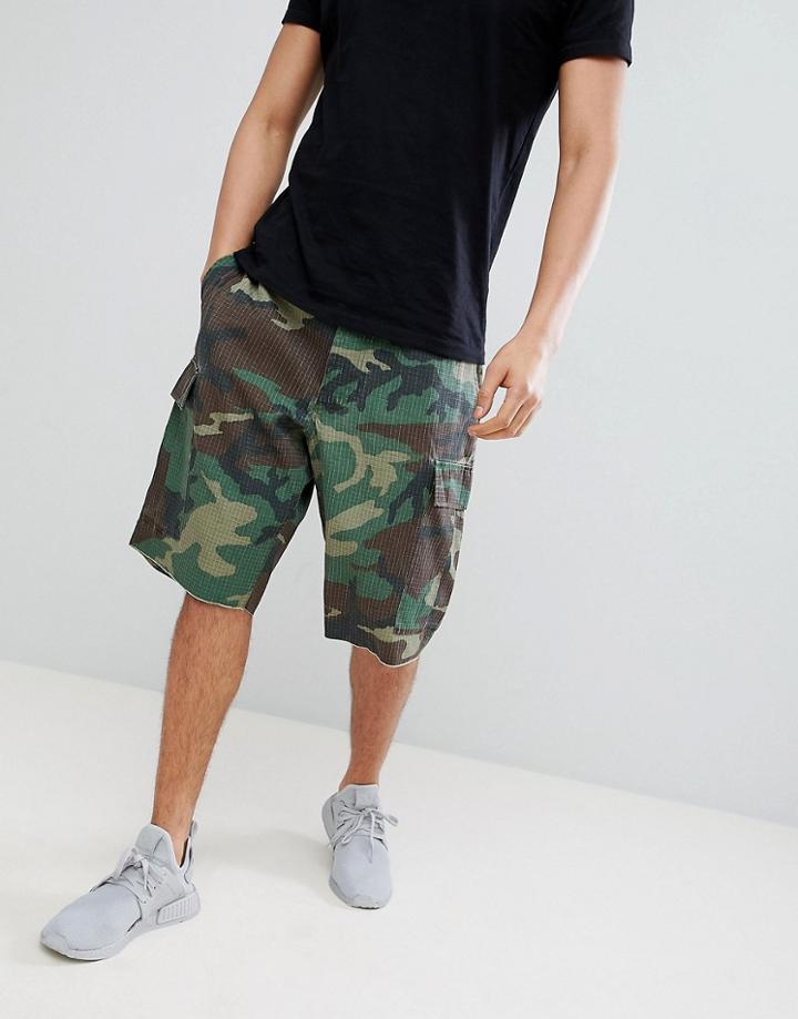 Mennace Camo Utility Shorts - Green