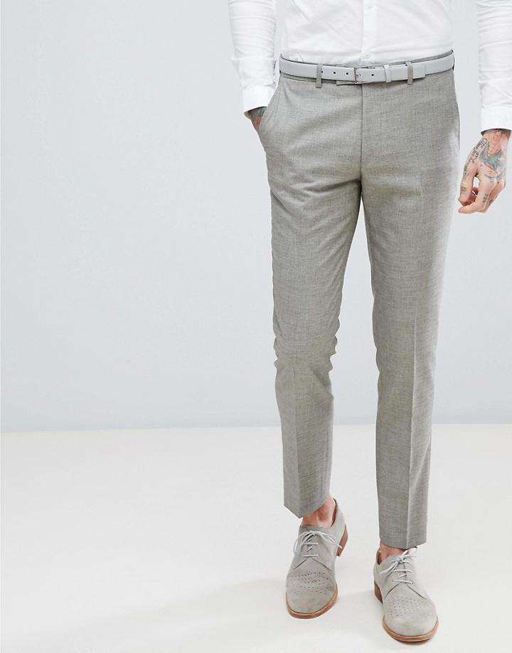 Harry Brown Taupe Textured Stretch Skinny Fit Wedding Suit Pants - Multi