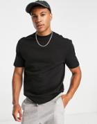 River Island Studio Slim High Neck T-shirt In Black