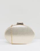 Claudia Canova Oval Gold Shimmer Clutch Bag - Gold