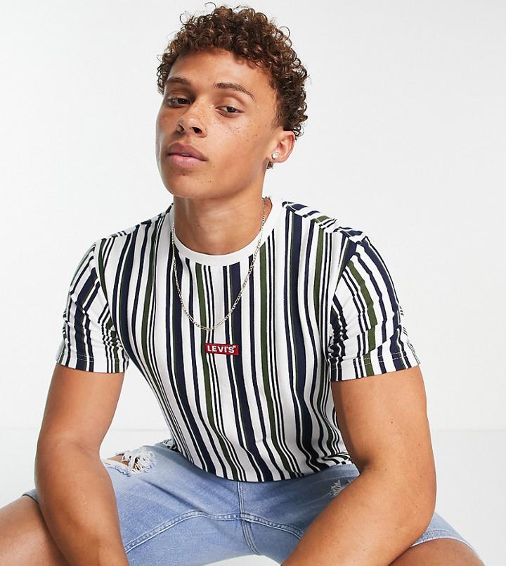 Levi's X Asos Exclusive T-shirt In Blue Heritage Stripe With Small Chest Logo