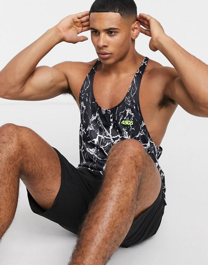 Asos 4505 Training Stringer Tank With Marble Print-black