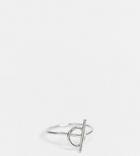 Designb London Curve Exclusive Ring In Silver With T-bar