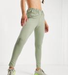 Missguided Leggings With Deep Waistband In Khaki - Part Of A Set-green
