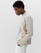 Asos White High Neck Structured Sweater In Putty - Beige