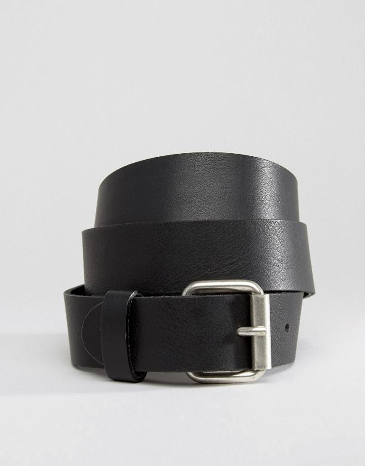 Weekday Leather Jean Belt In Black - Black