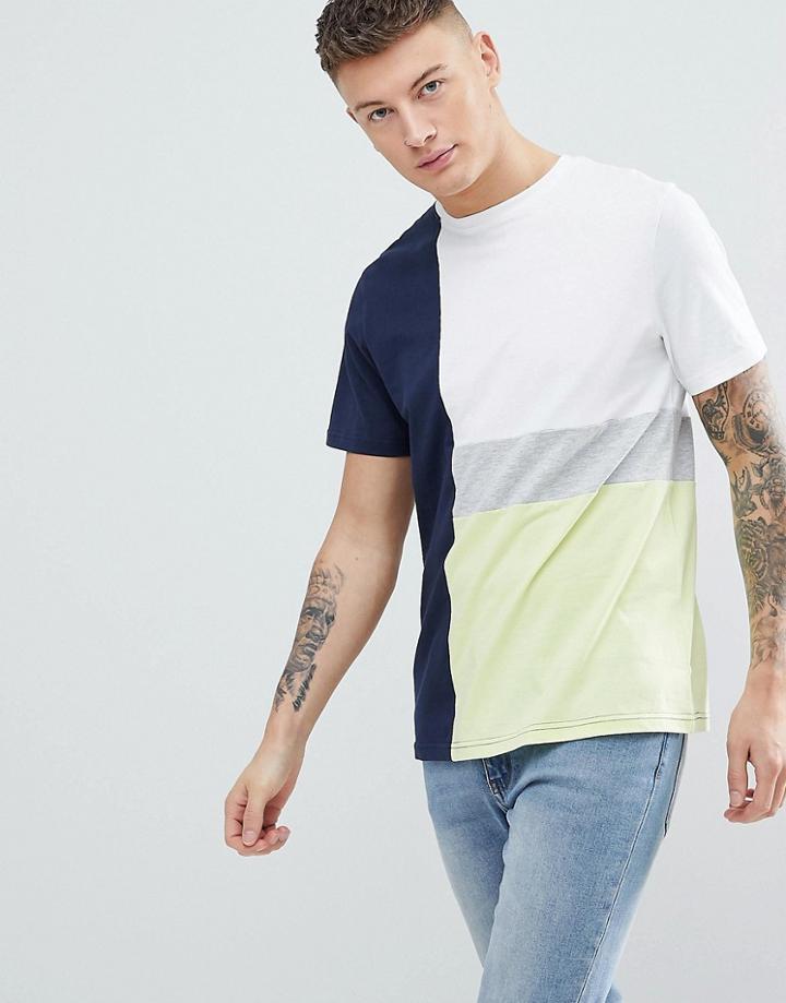 Another Influence Contrast Panel T-shirt - White