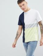 Another Influence Contrast Panel T-shirt - White