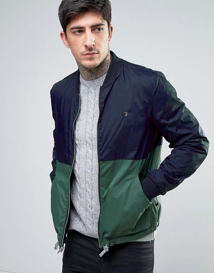 Farah Ripon Reversible Bomber Jacket 2 Color In Navy - Navy