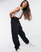 Asos Design Super Oversized Jogger In Black-neutral