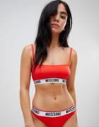 Moschino Bandeau Logo Bralette - Red