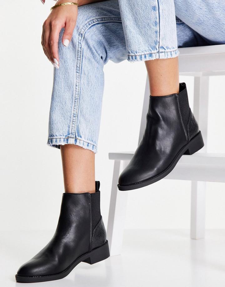 London Rebel Chelsea Boots In Black