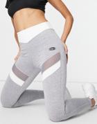 The Couture Club Leggings With Contrast Panels In Gray Set-grey