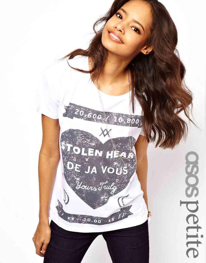 Asos Petite T-shirt With Stolen Hearts Print