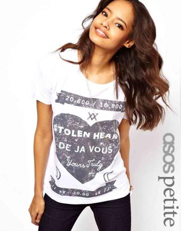 Asos Petite T-shirt With Stolen Hearts Print