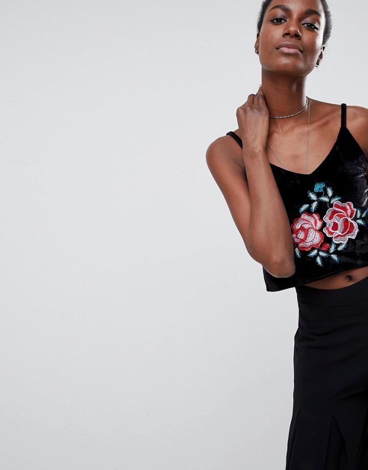 Raga Rosie Velvet Cami Top - Black