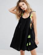 Little White Lies Tassle Detail Beach Dress Cover Up - Black