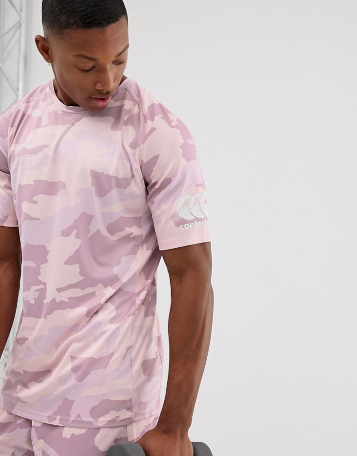 Canterbury Vapodri T-shirt In Pink Camo - Pink