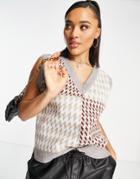 Qed London Knitted Vest In Multi Print