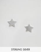 Fashionology Sterling Silver Simple Star Stud Earrings - Silver