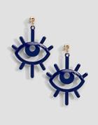 Asos Design Color Pop Eye Earrings - Blue
