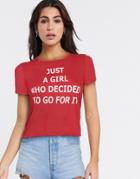 Alice & Olivia Jeans Cicely Graphic T-shirt In Red-multi