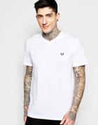 Fred Perry T-shirt With V Neck Laurel Wreath Logo - White
