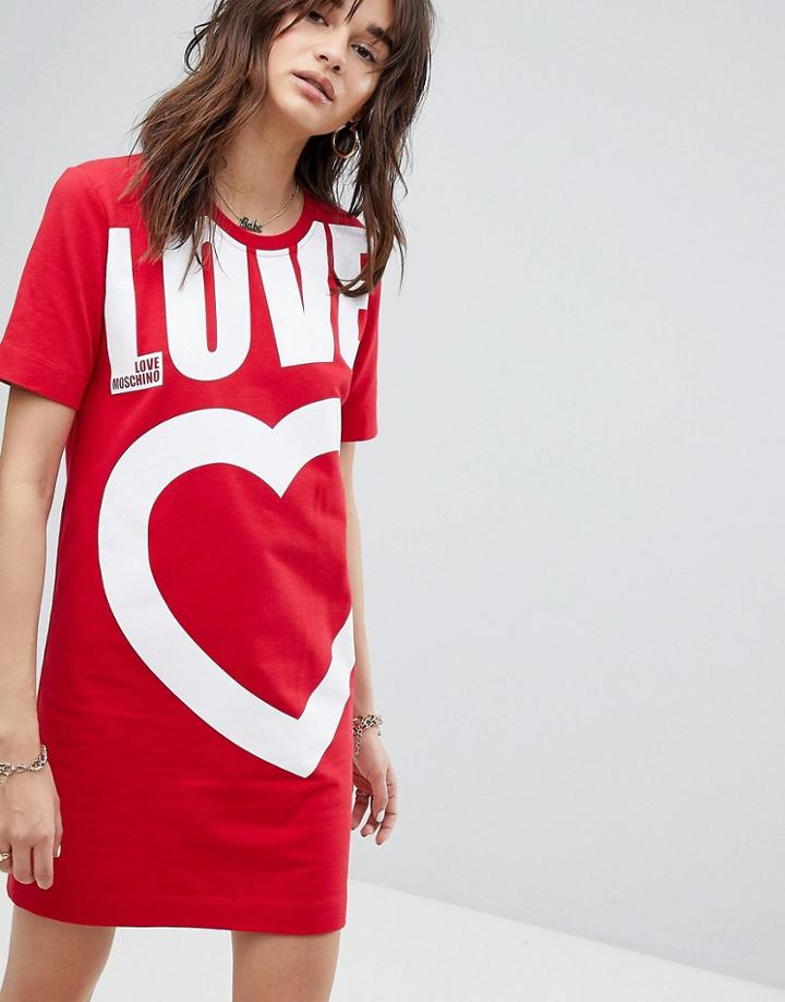 Love Moschino Heart Sweat Dress - Red