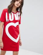 Love Moschino Heart Sweat Dress - Red
