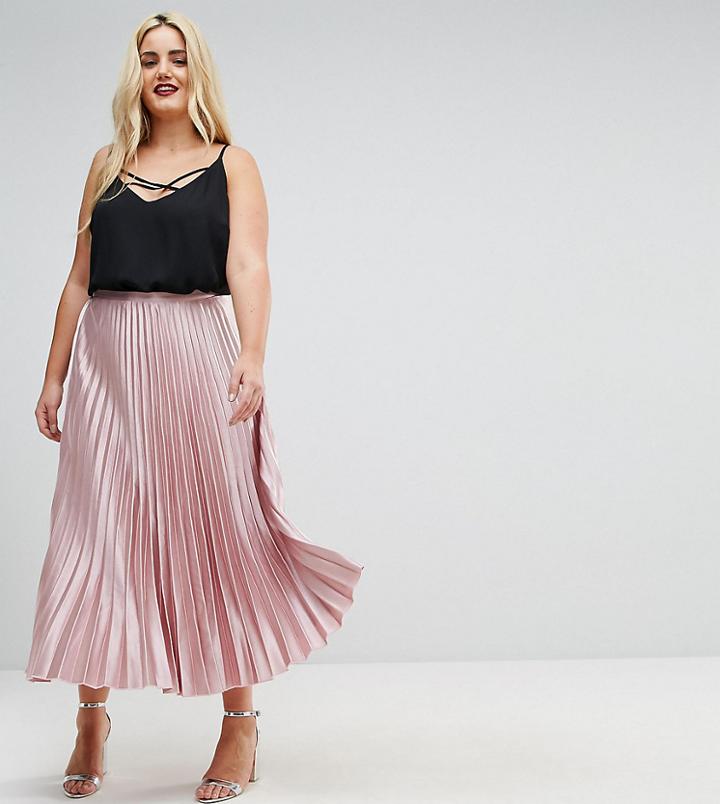 Uttam Boutique Plus Pleated Exclusive Skirt - Pink
