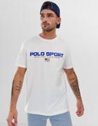 Polo Ralph Lauren Retro Sport Logo T-shirt Custom Regular Fit In White