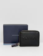 Tommy Hilfiger Medium Logo Zip Around Purse - Black